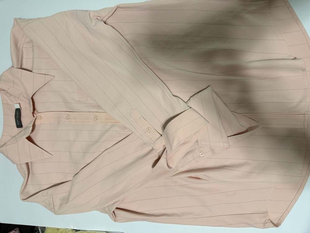 Mint Velvet Women's Pale Pink Striped Long Sleeve Button-Up Blouse